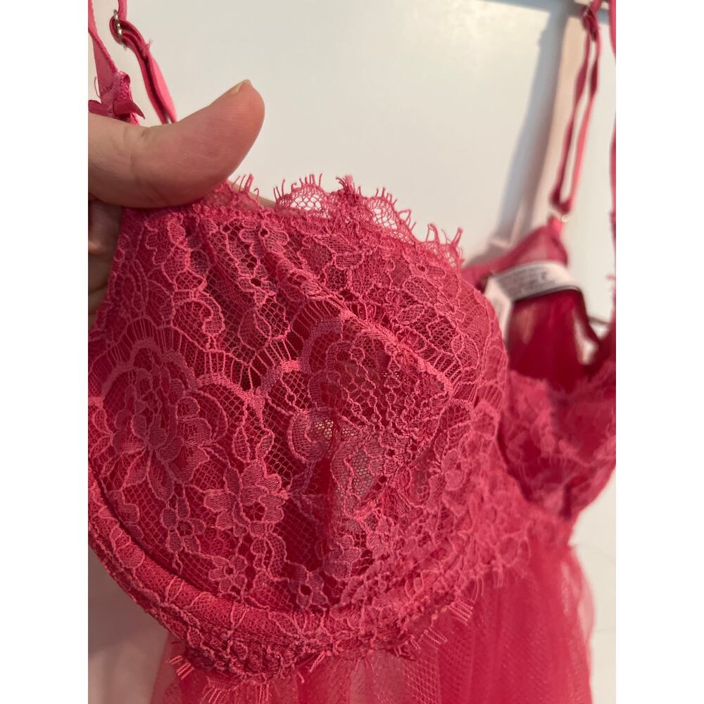 Victoria’s Secret Sexy Hot Pink Push-Up Babydoll Nightie – Size M - Picture 3 of 6